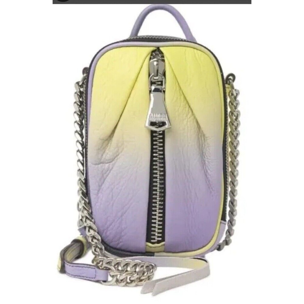 New Aimee Kestenberg Pebbled Leather Crossbody Tamitha Ombre Handbag Purse